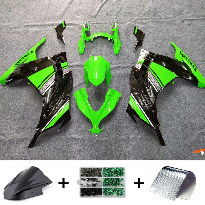 Fairings 2013-2017 Plastics Kawasaki Ninja 300R EX300R Green Ninja Racing Generic