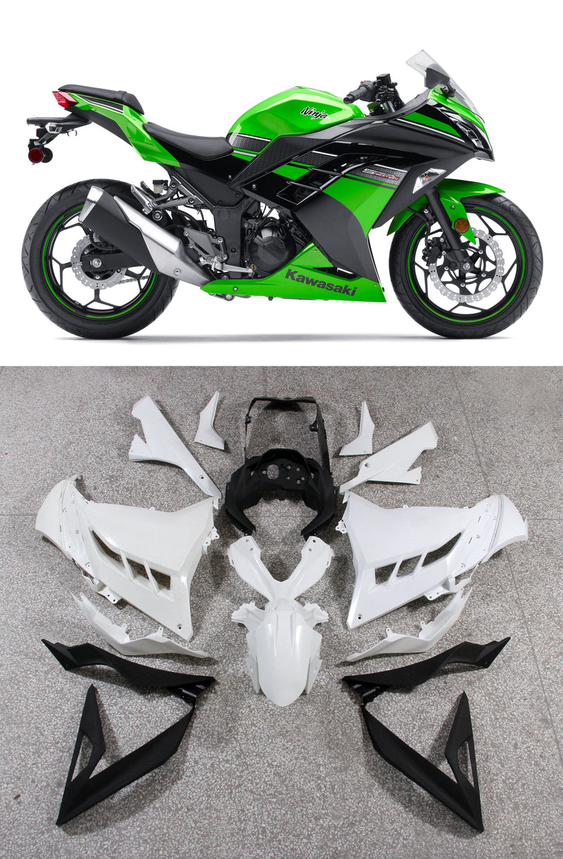 Fairings 2013-2017 Plastics Kawasaki Ninja 300R EX300R Green Ninja  Generic