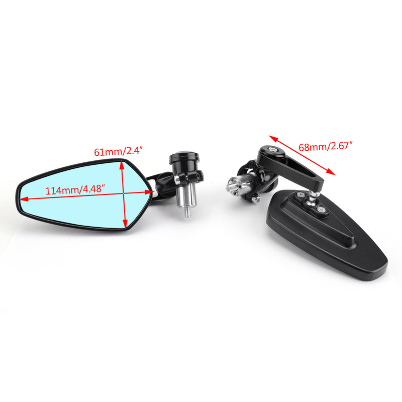 Universal Motorcycle Moto 7/8 22mm Handle Bar End Rearview Side Mirrors Generic