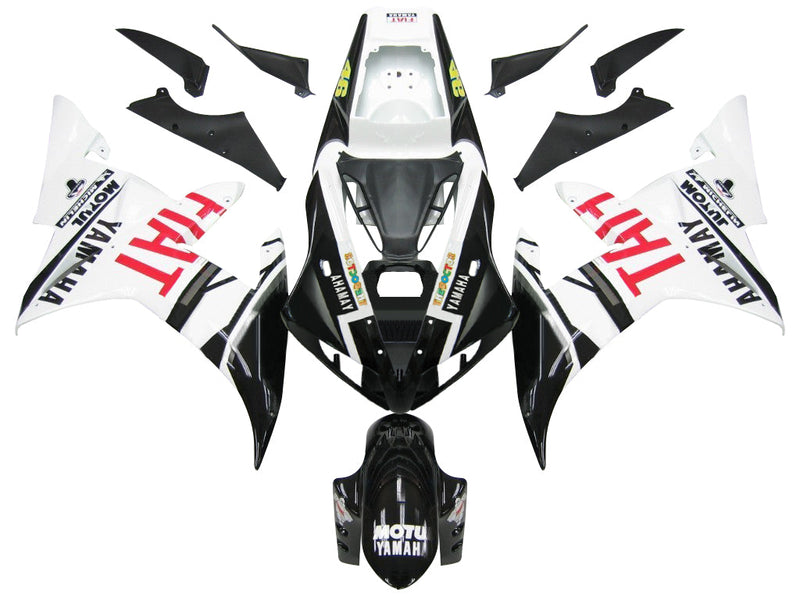 Fairings 2002-2003 Yamaha YZF-R1 Black White No.46 FIAT  Generic