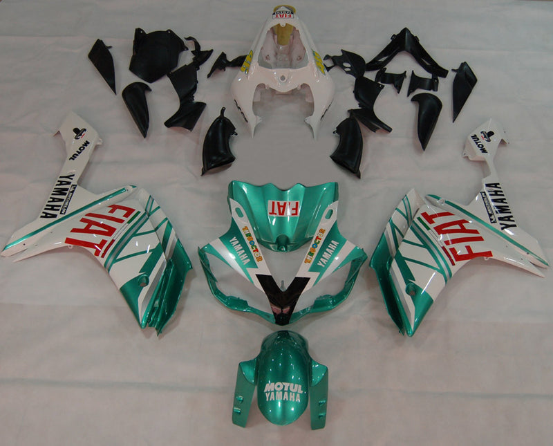 Fairings 2007-2008 Yamaha YZF-R1 Green Emerald White FIAT Racing Generic