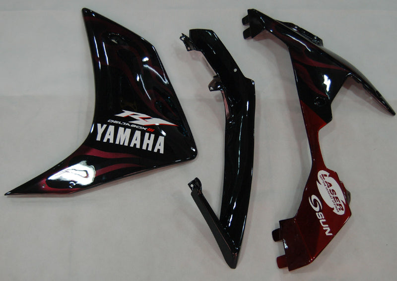 Fairings 2007-2008 Yamaha YZF-R1 Black & Red Flame  R1 Racing Generic