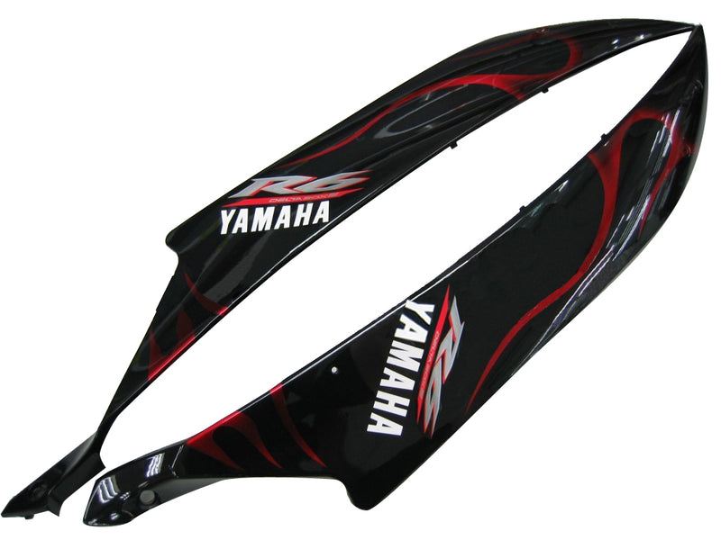 Fairings 2006-2007 Yamaha YZF-R6 Black & Red Flame R6 Racing Generic