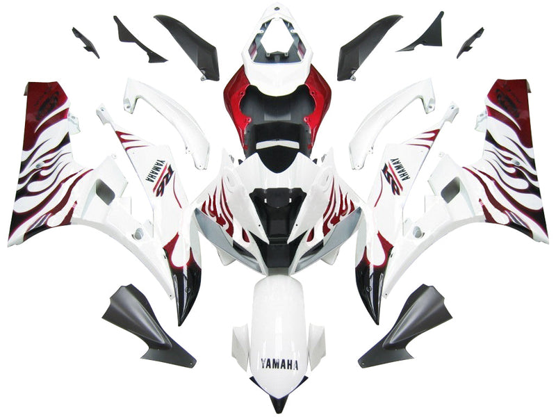 Fairings 2006-2007 Yamaha YZF-R6 White & Red Flame R6  Generic