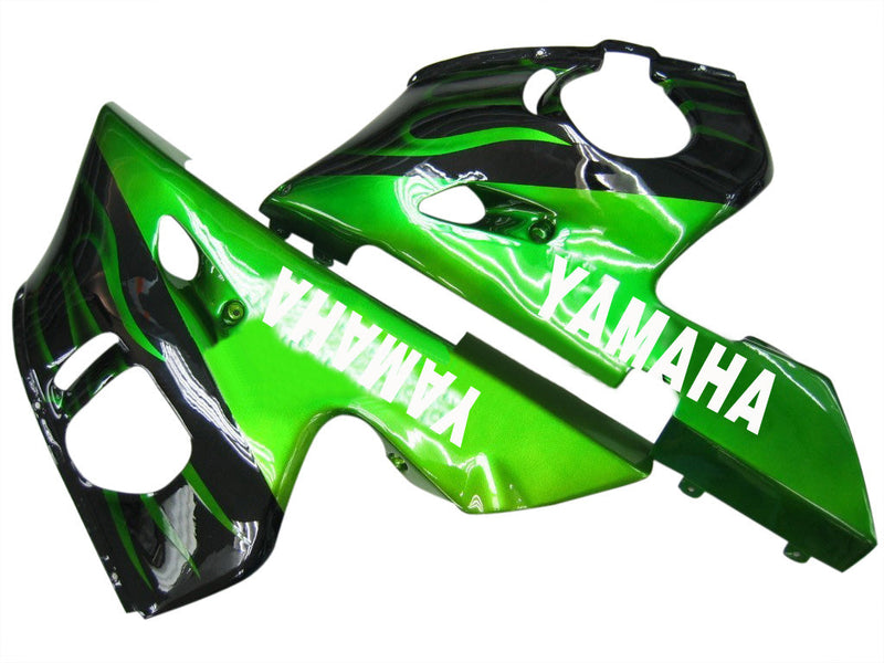 Fairings 1998-2002 Yamaha YZF-R6 Black & Green Flame R6  Generic