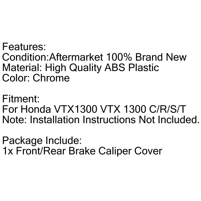 ABS Plastic Chrome Front or Rear Brake Caliper Covers For Honda VTX 1800 02-07 Generic