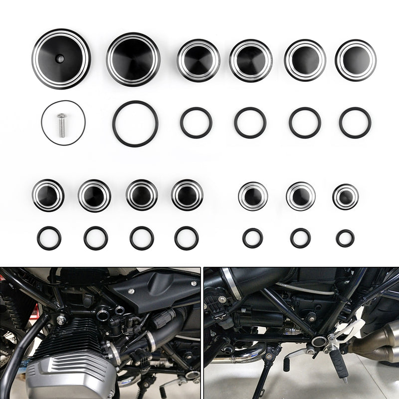 Motorcycle Frame Hole Caps Frame Cap Set For BMW R1200 R NINE T 2014-2016