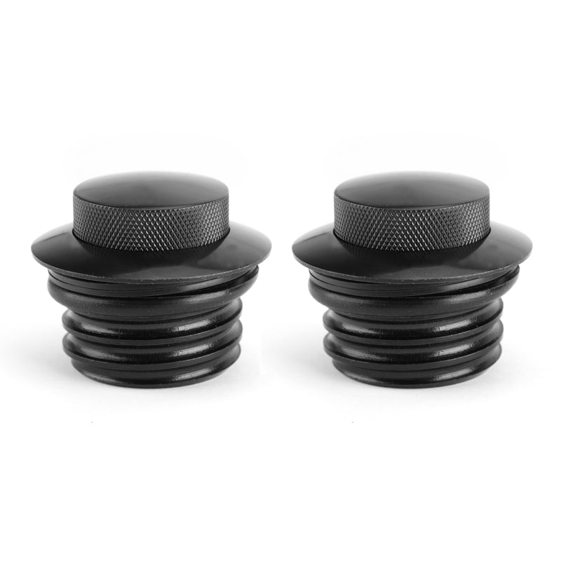 2x Black Flush Pop Up Fuel Gas Cap Fit for Sportster Softail Dyna 82-10 Generic