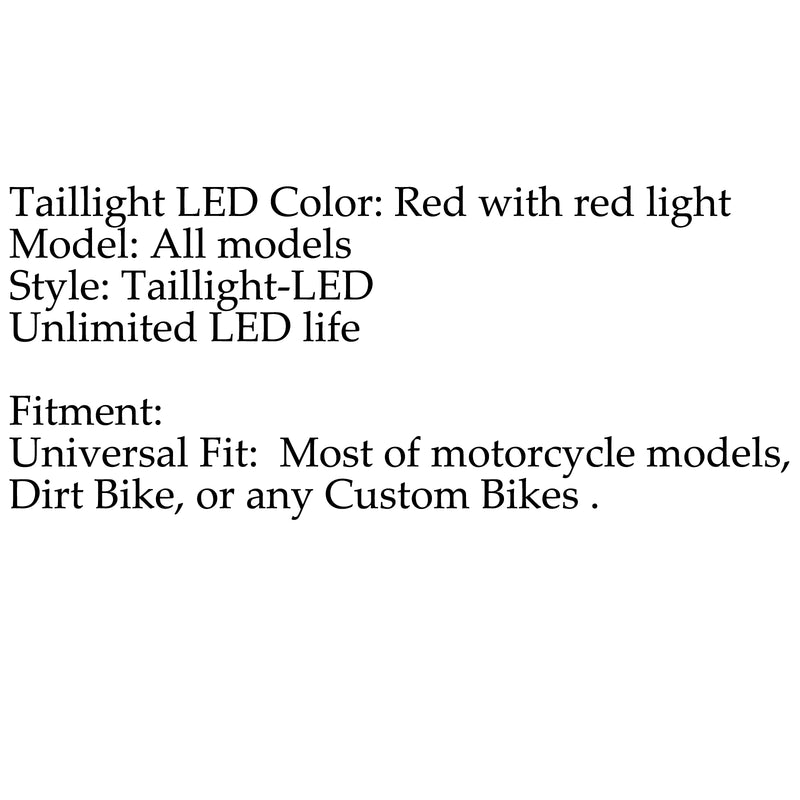 LED Rear Fender Brake Tail Light For Dirt Bike Dual Sport Motocross Off-Road Generic