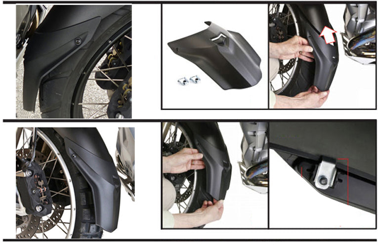 Front Fender Extender Mudguard Cowl Cover For R1200GS LC 2013+ R1200GSA LC 2014+ Generic