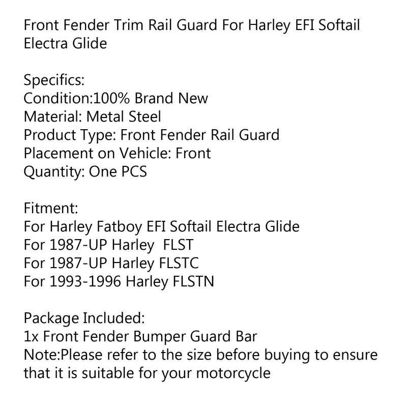 Fatboy EFI Softail Electra Glide Front Fender Bumper Guard Bar