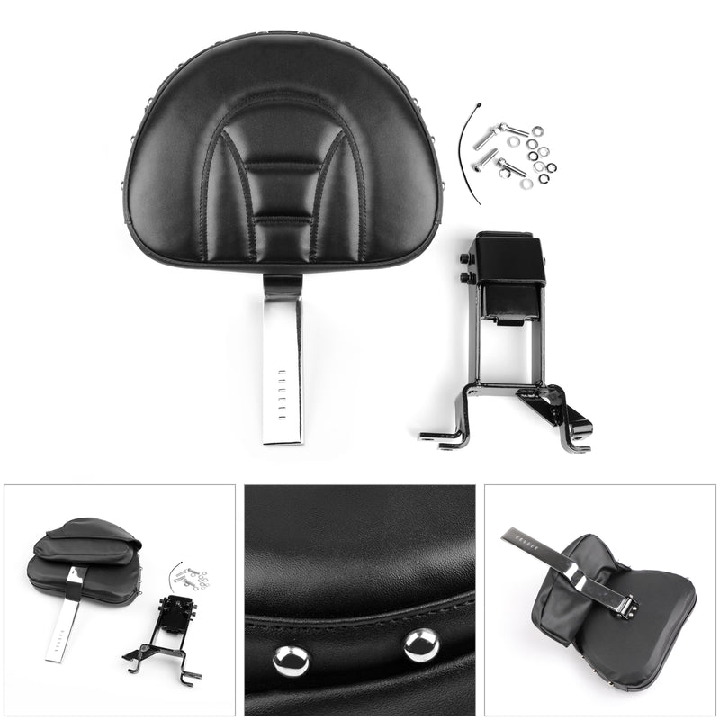 Plug-In Driver Nails Backrest + Mounting Kit For Indian Chieftain 2014-18 Black Generic