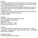 Plug-In Driver Nails Backrest + Mounting Kit For Indian Chieftain 2014-18 Black Generic