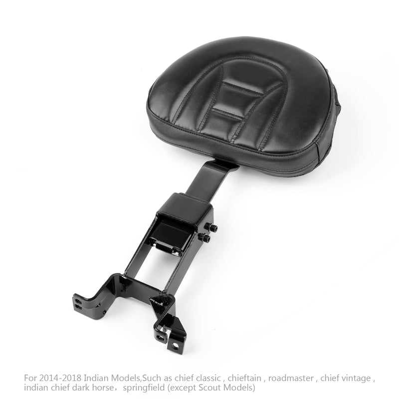 Plug-In Driver Backrest + Mounting Kit For Indian Chief Chieftain 2014-18 Black Generic