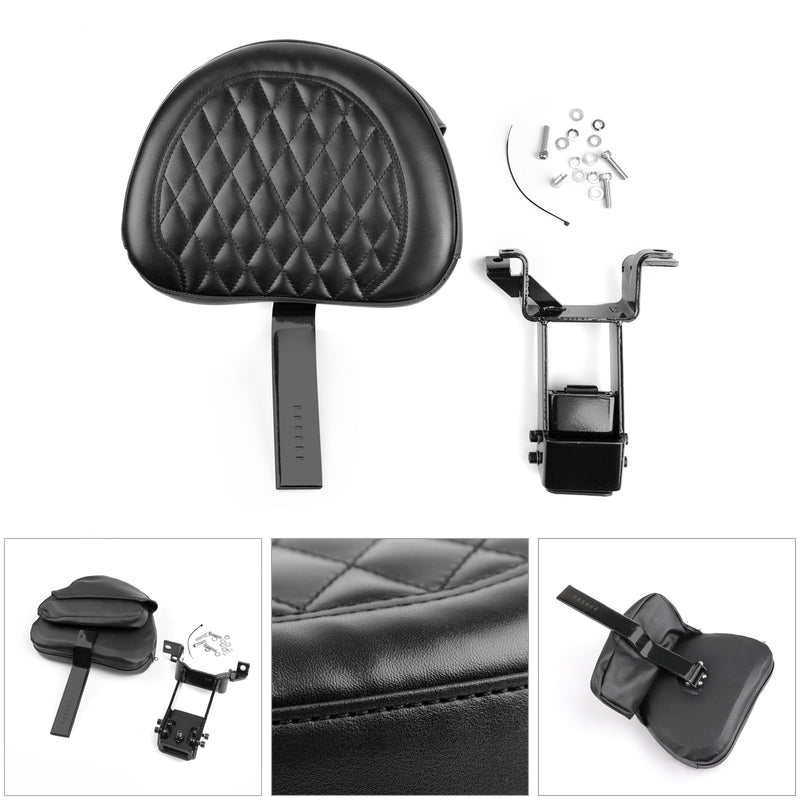 Plug-In Driver Backrest + Mounting Kit For Indian Chieftain Roadmaster 14-18 BLK