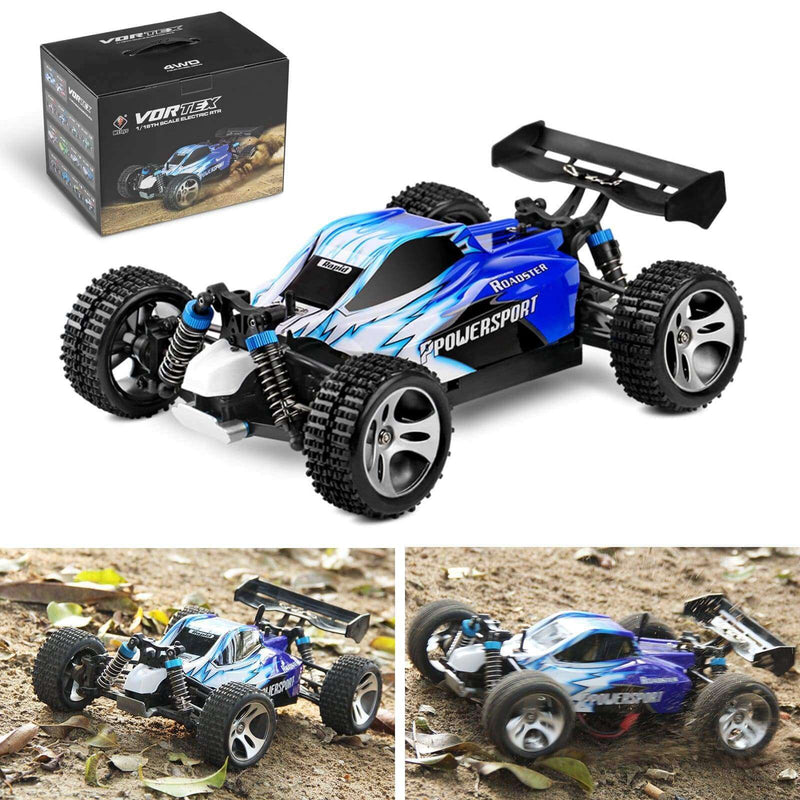 RC Car Off-Road Buggy Electric Wltoys A959 1/18 Scale 2.4G 4WD RTR Blue/Red