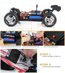 RC Car Off-Road Buggy Electric Wltoys A959 1/18 Scale 2.4G 4WD RTR Blue/Red