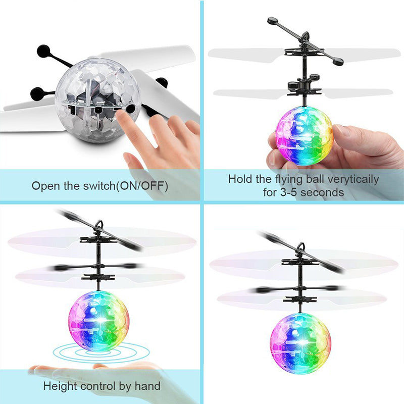 Cracked Flying Ball RC Drone Helicopter Ball Built-in Disco Music Shinning LED Generic