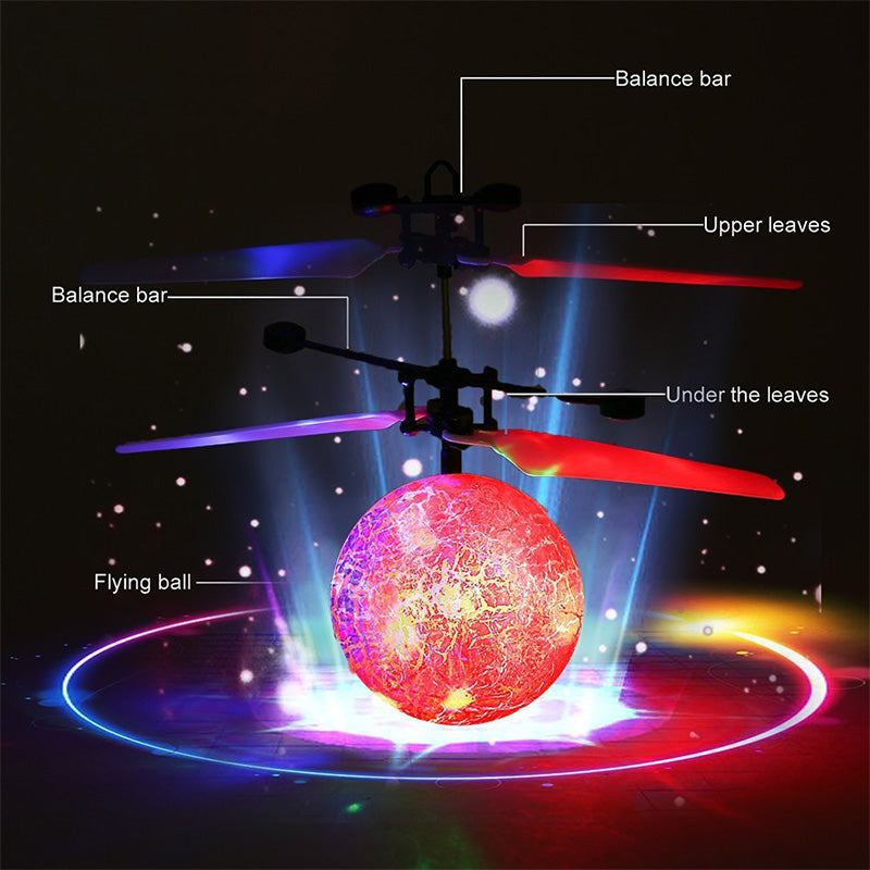 Cracked Flying Ball RC Drone Helicopter Ball Built-in Disco Music Shinning LED Generic