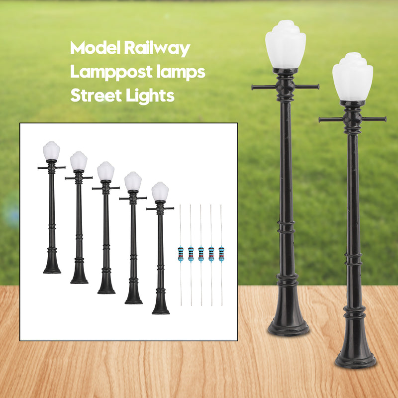 5/10pcs LCX04 Model Railway Lamppost lamps Street Lights O Scale LEDs