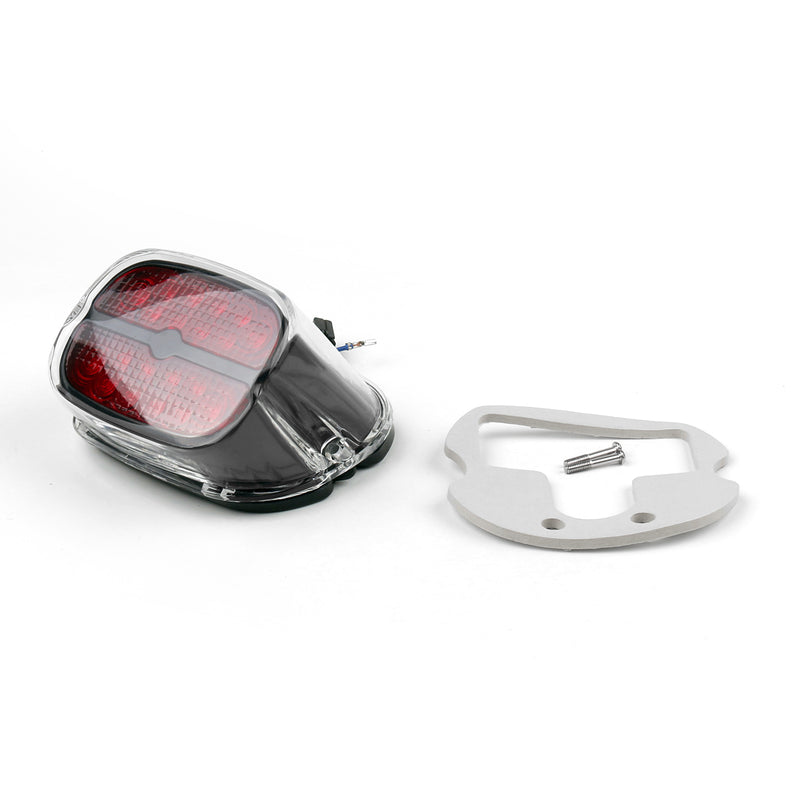 Red LED Tail Brake Light Lamp For Harley Road King Glide Fatboy Touring Chrome
