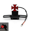 Motorcycle Quad ATV Cross Brake Stop Red License Plate LED Rear Tail Light