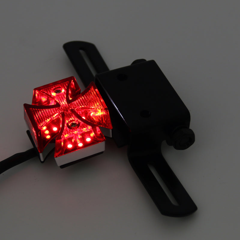 Motorcycle Quad ATV Cross Brake Stop Red License Plate LED Rear Tail Light Generic