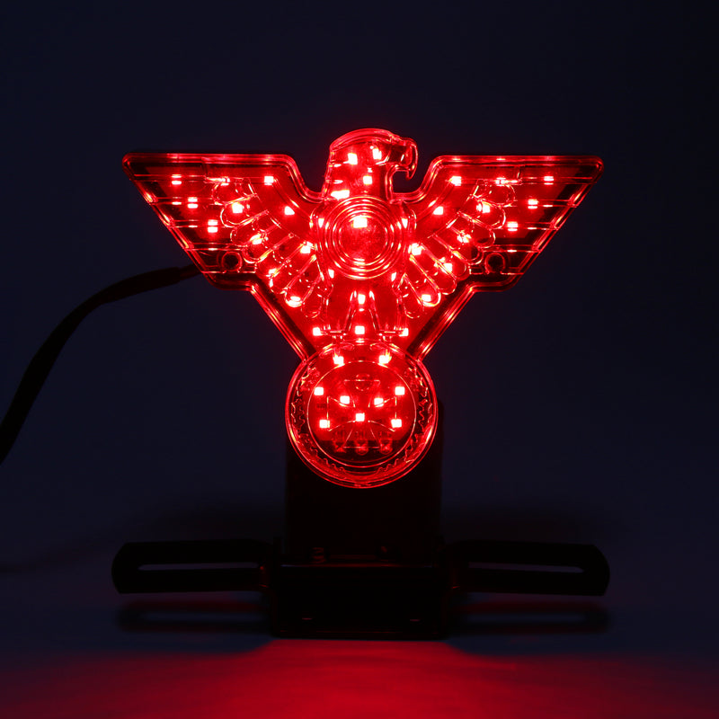 Motorcycle Eagle Led Rear Tail Light Lamp w/Plate for Harley Chopper Bobbe, 2 Color Generic