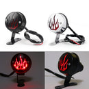 Red Flame Fire Rear Taillight Brake Light For Harley Cafe Racer Bobber, 2 Color