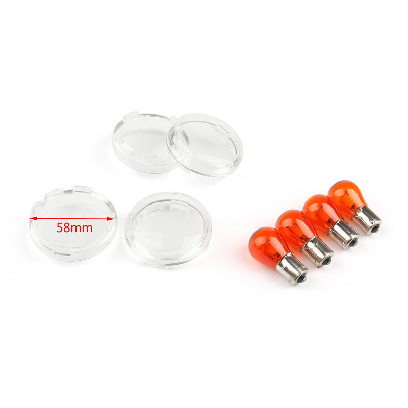 4x Smoke Turn Signal Lens Bulbs For Harley Softail Dyna Sportsters 22 &Up