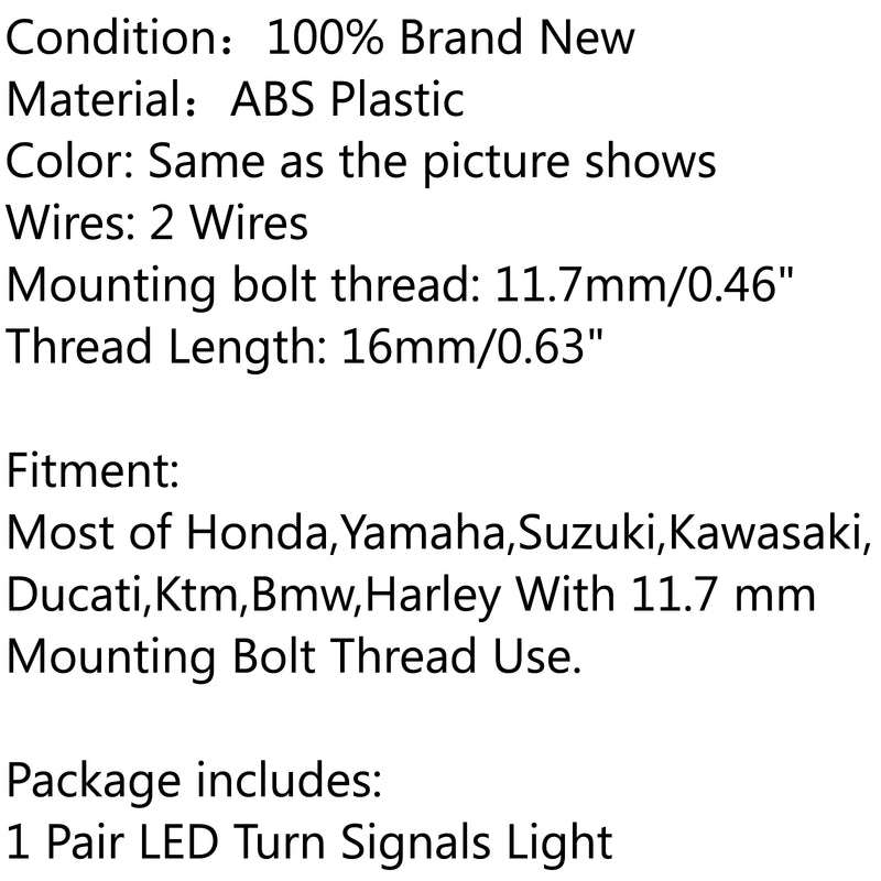 Turn Signal Bullet Lights Motor For Kawasaki Vulcan 800 Yamaha Road Star Generic