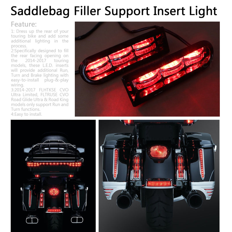 LED Inserts Saddlebag Filler Support Lights For Harley Touring Electra Glide Generic