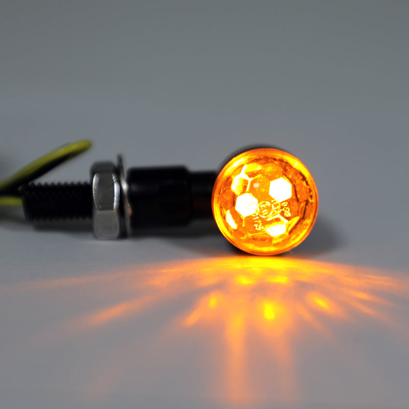2x Universal Metal LED Mini Bullet Spherical Lens Turn Signal Indicators Light Generic