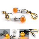 2x Universal Metal LED Mini Bullet Spherical Lens Turn Signal Indicators Light Generic