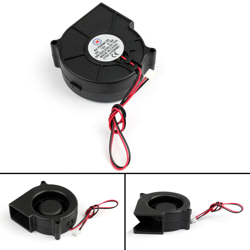 Brushless DC Cooling Blower Fan 12V 7530s 75x75x30mm 0.18A Sleeve 2 Pin