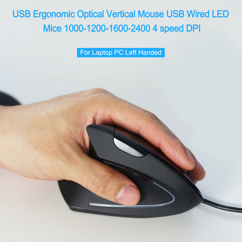 4 DPI 1000-1200-1600-2400 Wireless Ergonomic Optical Vertical Mice Laptop PC