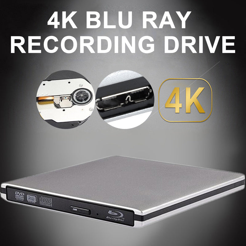 6X Blu ray Burner USB External Super Slim BD DVD CD RW Disc Writer Movie Player