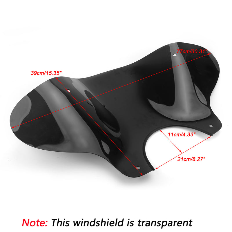 Windshield Windscreen with Mounting kit For Universal Motorcycle Cruiser, Smoke Generic