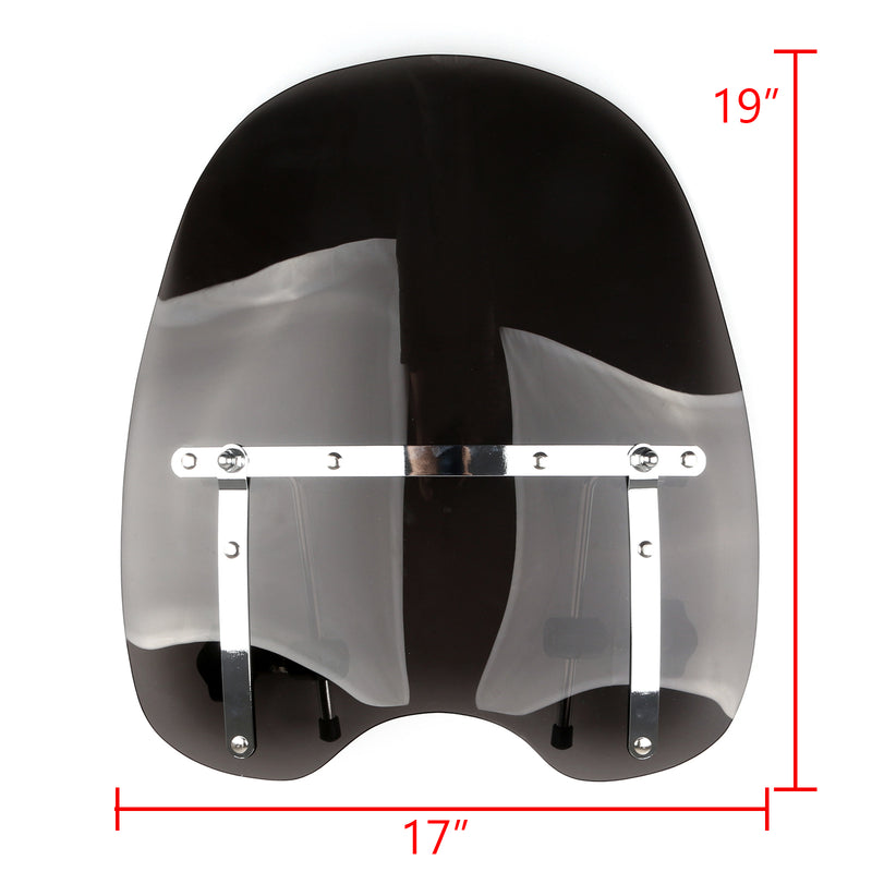 Large 19x17 Windshield Windscreen For Sportster Dyna Glide Softail Touring Generic