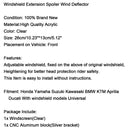 Clip On Windshield Screen Extension Spoiler Wind Deflector For Universal Motorcycle, Clear Generic