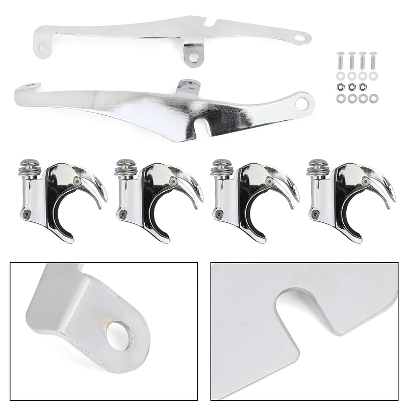 49MM Windshield Bracket Holder Clamps Chrome for Dyna Sportster XL 883 XL1200
