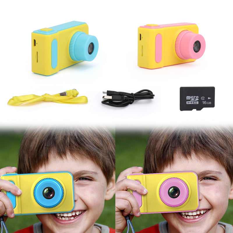 Kids Mini Digital Camera 2.0 HD Screen Anti-Shake Camcorder /+16GB Memory Card