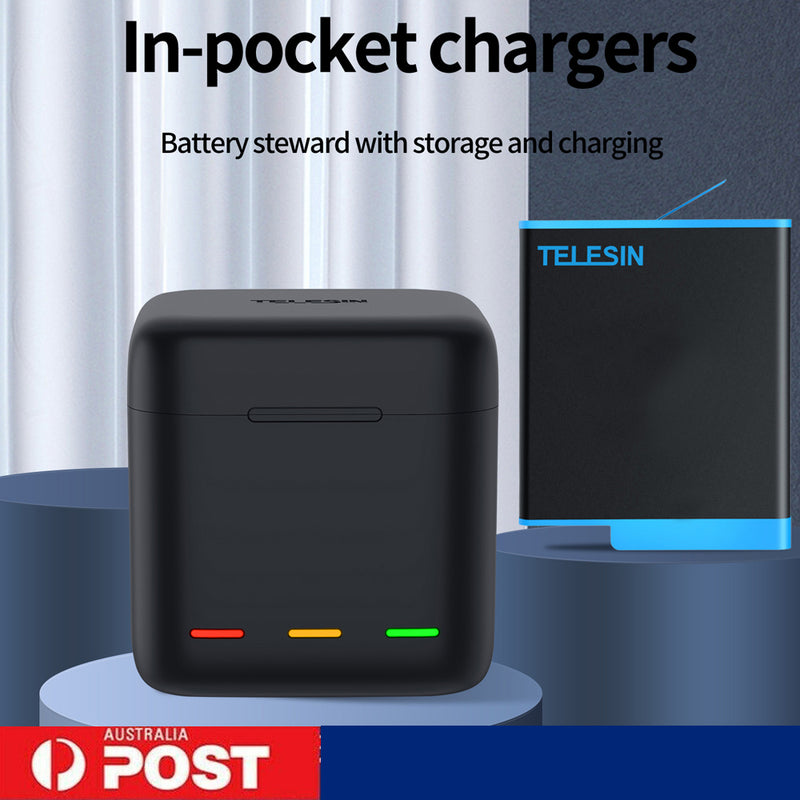 Telesin Battery Storage Charging Box Fits For Gopro Hero9 (Battery Not Included)