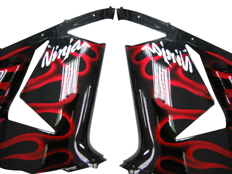 Fairing 2004-2005 Kawasaki ZX 10R Black & Red Flame Ninja Racing Generic