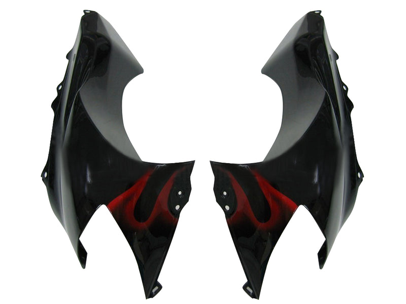 Fairing 2004-2005 Kawasaki ZX 10R Black & Red Flame Ninja Racing Generic