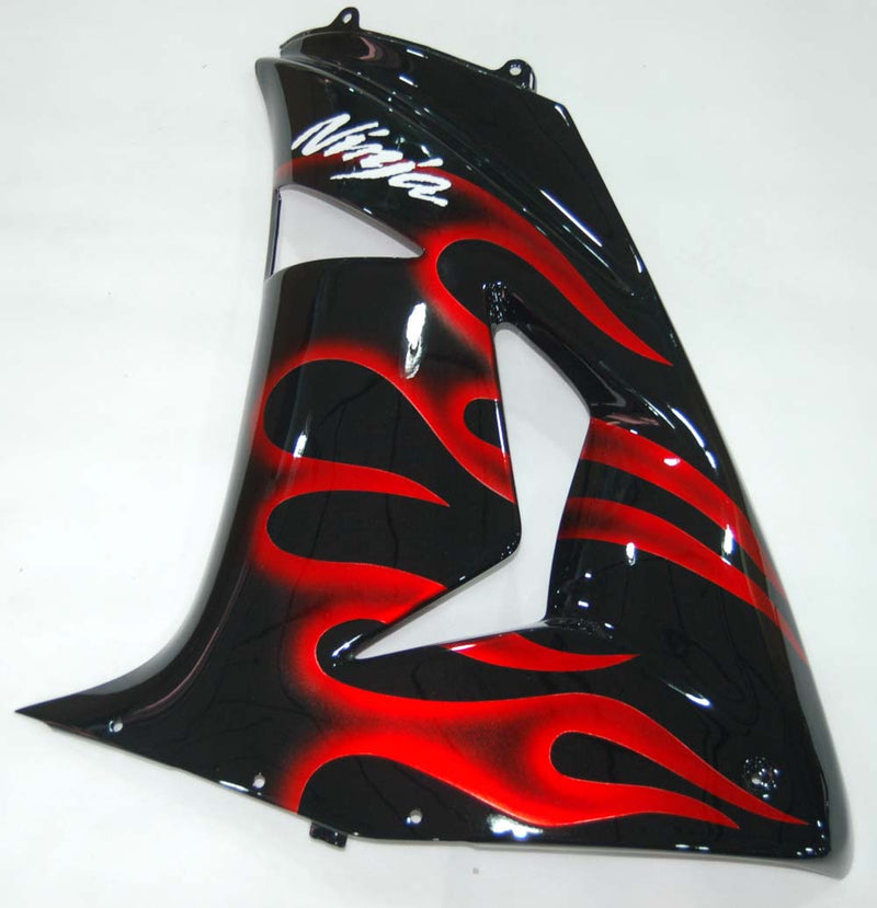 Fairings 2006-2007 Kawasaki ZX 10R Black & Red Flame Ninja Racing Generic