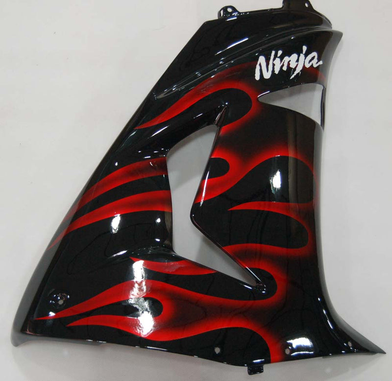 Fairings 2006-2007 Kawasaki ZX 10R Black & Red Flame Ninja  Generic