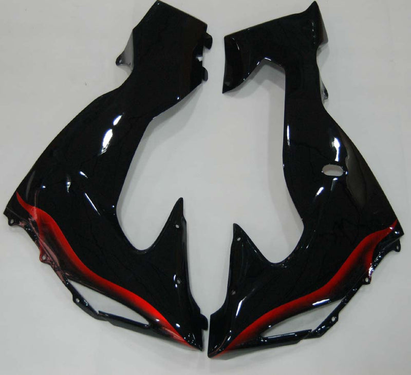 Fairings 2006-2007 Kawasaki ZX 10R Black & Red Flame Ninja  Generic