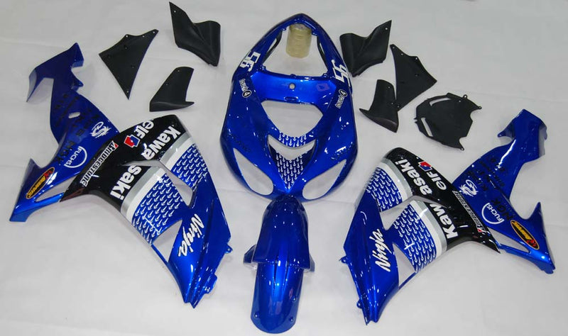 Fairings 2006-2007 Kawasaki ZX 10R Blue Black No.56 Nakano Racing Generic