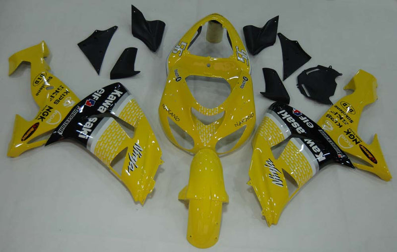 Fairings 2006-2007 Kawasaki ZX 10R Yellow Black No.56 Nakano  Generic